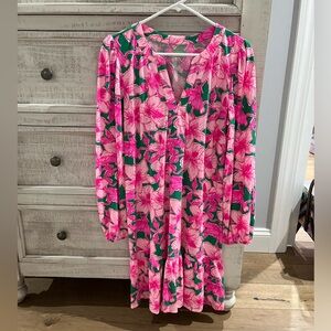 Lilly Pulitzer Beautiful Pink & Green Floral Dress- size Medium
